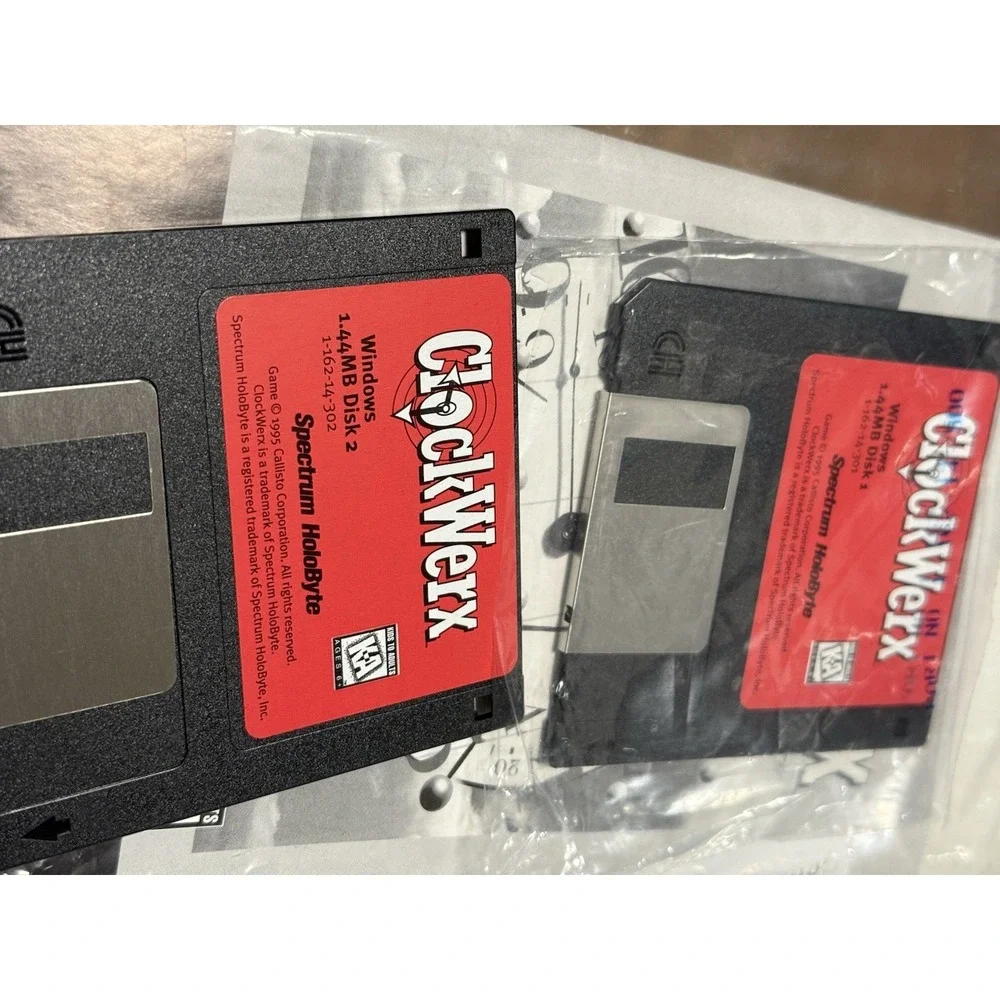 ClockWerx PC Diskette Alexey Pajitnov PC Game  1995 Vintage